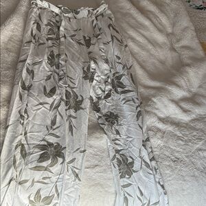 Miami White and Green Floral Women's Pants
